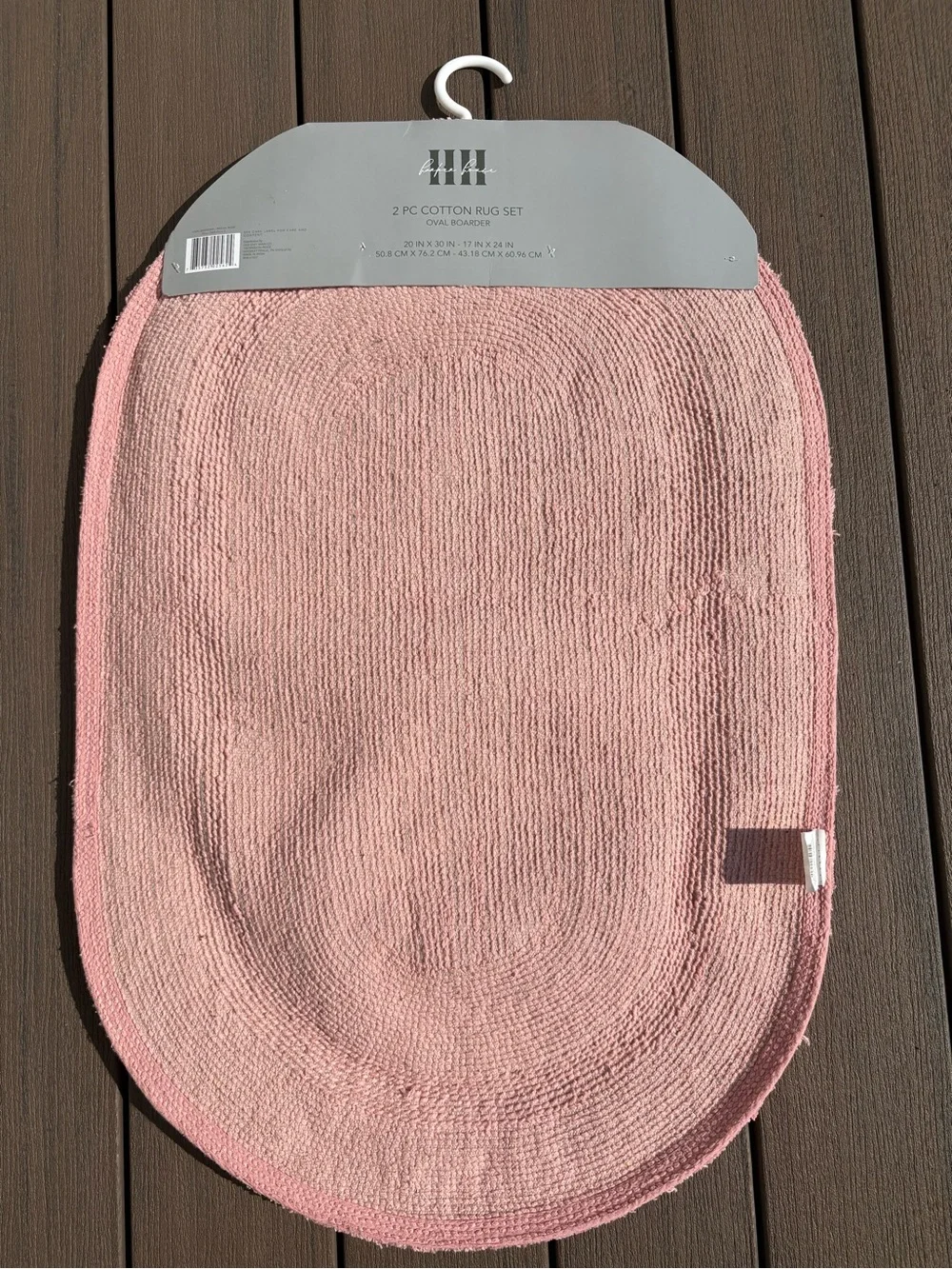 Harper House 2 pc Bath Shower Bathroom Oval Rug Set Bridal Rose